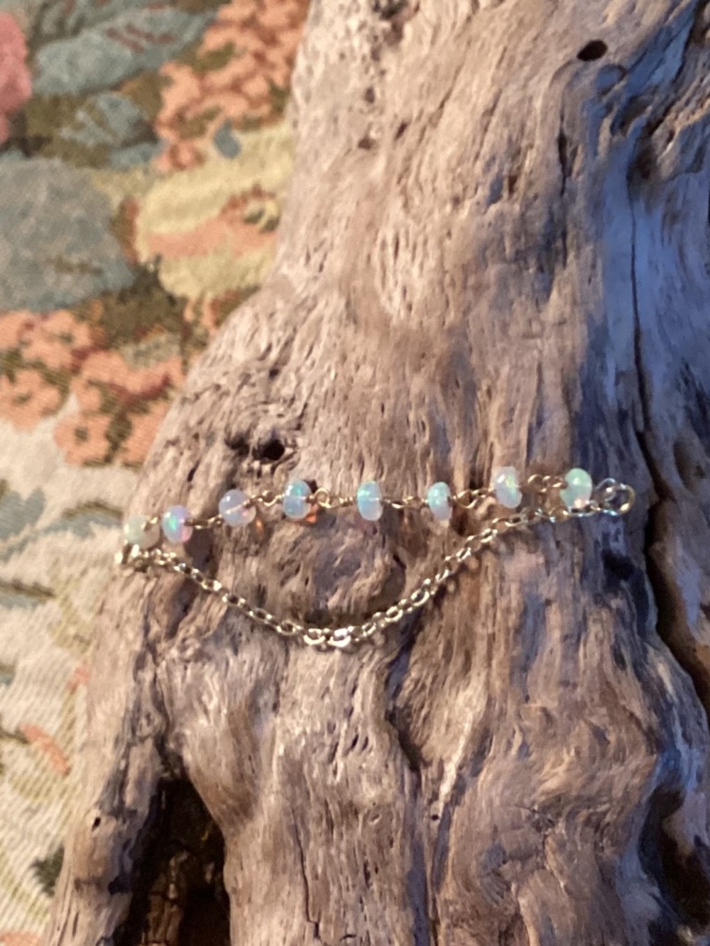 Gold Ethiopian Fire Opal Nose Stud Bridge Chain Gold Chain
